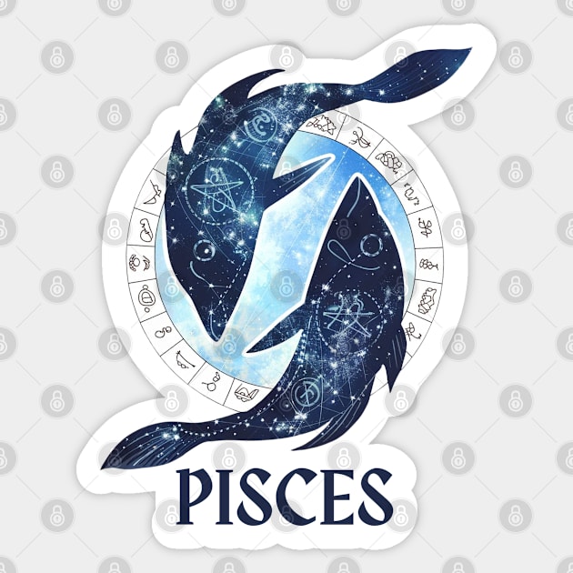 Pisces Zodiac Sign Sticker by DeanWardDesigns